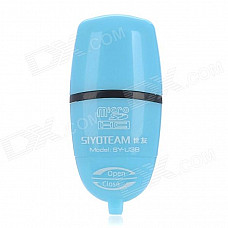 SIYOTEAM SY-U38 USB 2.0 Micro SD / TF Card Reader - Blue (Max. 32GB)