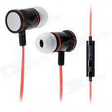 JTX JL-730 In-Ear Earphone w/ Microphone for Cell Phone - Red + Black (3.5mm-Plug / 112cm-Cable)