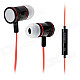 JTX JL-730 In-Ear Earphone w/ Microphone for Cell Phone - Red + Black (3.5mm-Plug / 112cm-Cable)