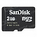 Genuine SanDisk TF / Micro SD Memory Card w/ SD / Mini SD Adapter - Black (2GB)