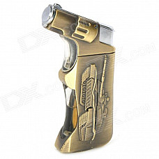 Tank Pattern Windproof Butane Gas Lighter - Golden