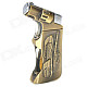 Tank Pattern Windproof Butane Gas Lighter - Golden