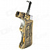 Tank Pattern Windproof Butane Gas Lighter - Golden