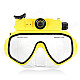 5.0MP Wide-Angle HD 720P 30m Diving Mask Camera w/ DV / 2-LED / Micro USB / 8GB TF - Yellow