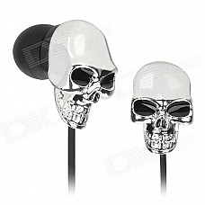 Skull Style In-Ear Earphone - Silver + Black (3.5mm Plug / 120cm-Cable)