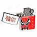 HOLI Stainless Steel Beijing Opera Mask Oil Lighter - Red + White