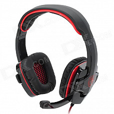 SADES SA-901 USB 2.0 Headphone w/ Microphone - Black + Red (270cm)