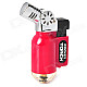 HJ-01 Portable Windproof Blue Flame Butane Gas Jet Lighter - Red + Silver