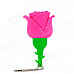 HD HD-0909 Rose Style USB 2.0 Flash Drive - Pink + Green (4GB)