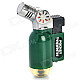 Portable Windproof Blue Flame Butane Gas Jet Lighter - Deep Green + Silver