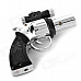 Revolving Pistol Style Windproof Blue Flame Butane Jet Lighter w/ Red Laser - Silver + Black