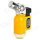 Portable Windproof Blue Flame Butane Gas Jet Lighter - Yellow + Silver