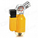 Portable Windproof Blue Flame Butane Gas Jet Lighter - Yellow + Silver