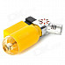 Portable Windproof Blue Flame Butane Gas Jet Lighter - Yellow + Silver