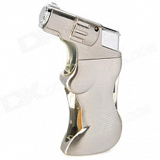 Cool Windproof Butane Jet Torch Lighter - Silver