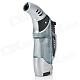 Windproof Butane Gas Jet Lighter Torch - Silver + Black