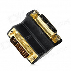 DVI (24 + 4) Male to Female Right Angle Adapter - Black