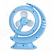 Stylish 18-LED White Light USB Lamp w/ 3-Blade Fan - Sky Blue