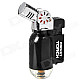 Stylish Windproof Butane Jet Torch Lighter - Black + Silver