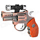 Gun Pistol Style Windproof Butane Torch Lighter w/ Red Laser & White LED Light - Copper (4 x AG3)