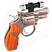 Gun Pistol Style Windproof Butane Torch Lighter w/ Red Laser & White LED Light - Copper (4 x AG3)