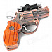 Gun Pistol Style Windproof Butane Torch Lighter w/ Red Laser & White LED Light - Copper (4 x AG3)