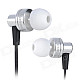 Kanen IP808 In-Ear Bass Stereo Earphone w/ Microphone - Silver (3.5mm Plug / 120cm)