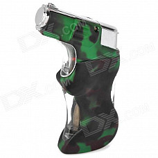 Cool Windproof Butane Jet Lighter w/ Blue LED Light Effect - Camouflage (3 x AG3)