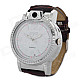 2-in-1 PU Leather Quartz Wrist Watch w/ Butane Lighter - Silver + Brown (1 x 377)