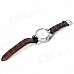 2-in-1 PU Leather Quartz Wrist Watch w/ Butane Lighter - Silver + Brown (1 x 377)