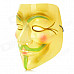 V for Vendetta Anonymous Guy Fawkes Plastic Mask - Glow-in-The Dark Yellow + Green