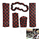 5-in-1 Car Handbrake + Gear Shift + Seat Belt + Rearview Mirror PU Leather Cover Set - Black + Red