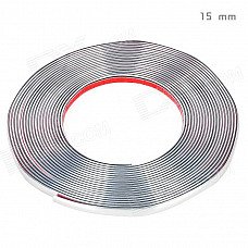 Bodywork PVC Decoration Strip for Car - Silver (15m-Length / 15mm-Width)