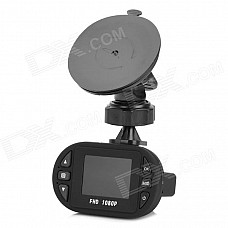 Mini 1.5" TFT 5.0MP Wide Angle Car DVR Camcorder w/ 12-LED IR Night Vision - Black