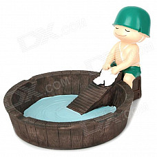 Happy Little Soldier Do the Laundry Style Ashtray - Green + Brown + White