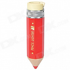 Creative Pencil Style Butane Gas Lighter - Red