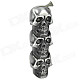 Zinc Alloy Three Skull Heads Style Butane Gas Lighter - Grey