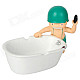 Little Soldier Fighting with Cockroach on Bathtub Style Ashtray - Green + White + Beige