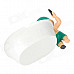 Little Soldier Fighting with Cockroach on Bathtub Style Ashtray - Green + White + Beige