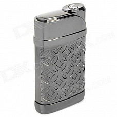 Windproof Zinc Alloy Electroplating Butane Jet Lighter - Deep Grey