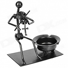 Violinist Style Iron Ashtray - Black