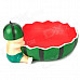 Little Soldier Eating Big Watermelon Style Ashtray - Green + Red + Black + White