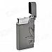 Windproof Marijuana Leaf Pattern Electroplating Butane Jet Lighter - Silver Black