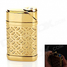 Windproof Zinc Alloy Electroplating Butane Jet Lighter - Golden