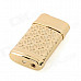 Windproof Zinc Alloy Electroplating Butane Jet Lighter - Golden