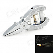 Needle-Nose Pliers Style Butane Gas Lighter - Silver