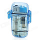 Cool Red Flame Windproof Butane Jet Lighter - Transparent Blue