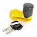 Tonyon Stainless Steel Motorcycle Alarm Disc Brake Lock Set - Black + Yellow