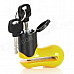 Tonyon Stainless Steel Motorcycle Alarm Disc Brake Lock Set - Black + Yellow