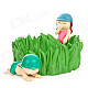 Little Soldiers Playing Hide and Seek Game Style Ashtray - Green + Pink + Blue